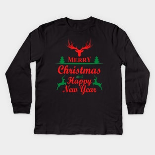 Merry Christmas And Happy New Year 2022 Kids Long Sleeve T-Shirt